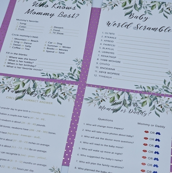 Baby Shower Games for Boy or Girl 50 Cards - Picture 4 of 4